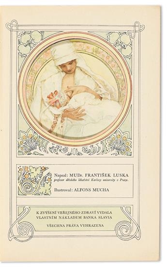 ALPHONSE MUCHA (1860-1939). SLAVIA STAROSTLIVÝM MATKÁM. Motherhood pamphlet. 1934. 9¼x6¼ inches, 23½x15¾ cm. Unie, Prague.